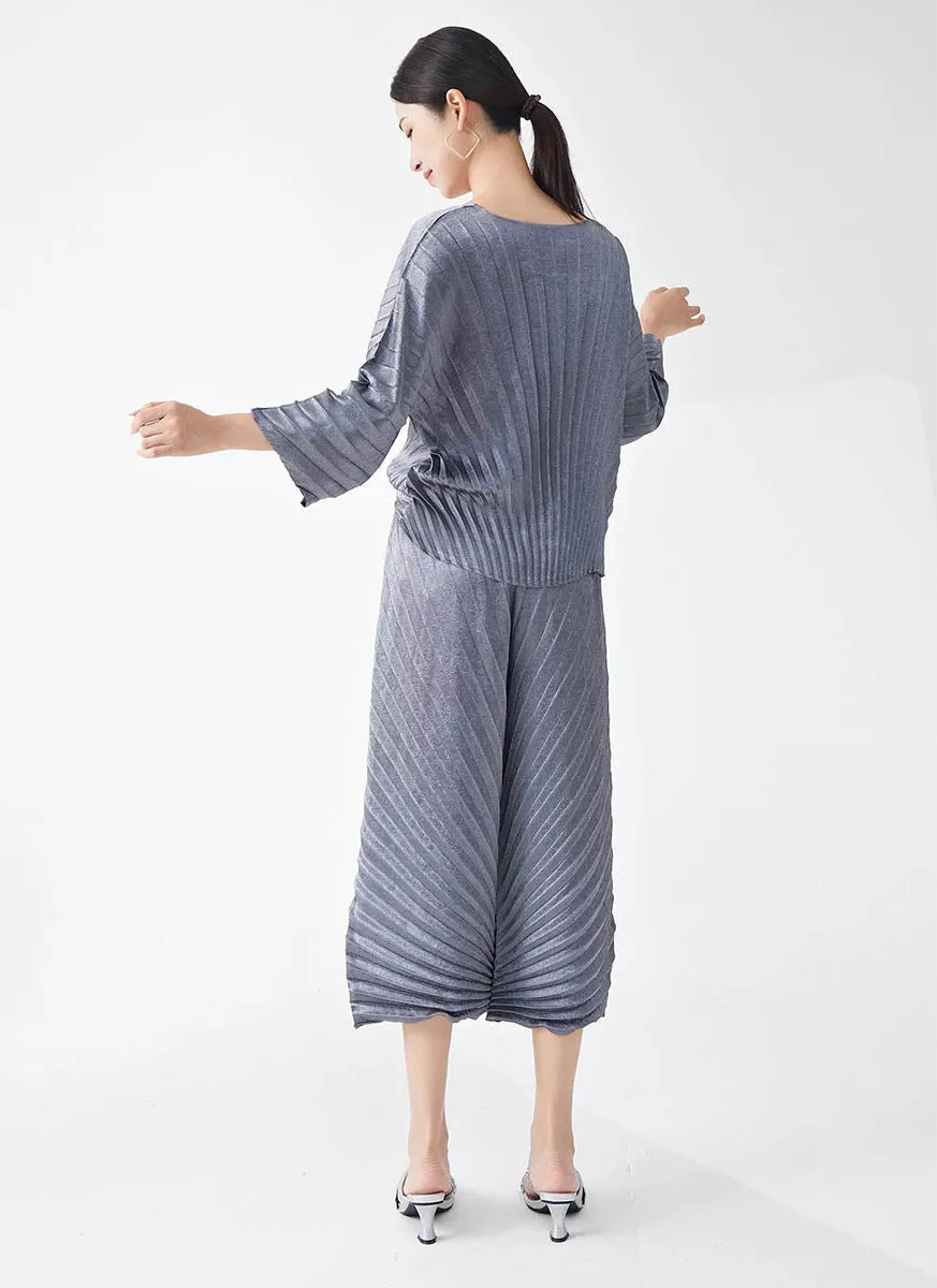 9240003 Irregular Pleated Pants *Grey