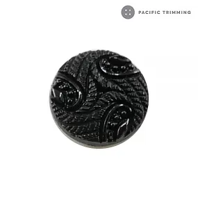 Acrylic Patterned Black Shank Button