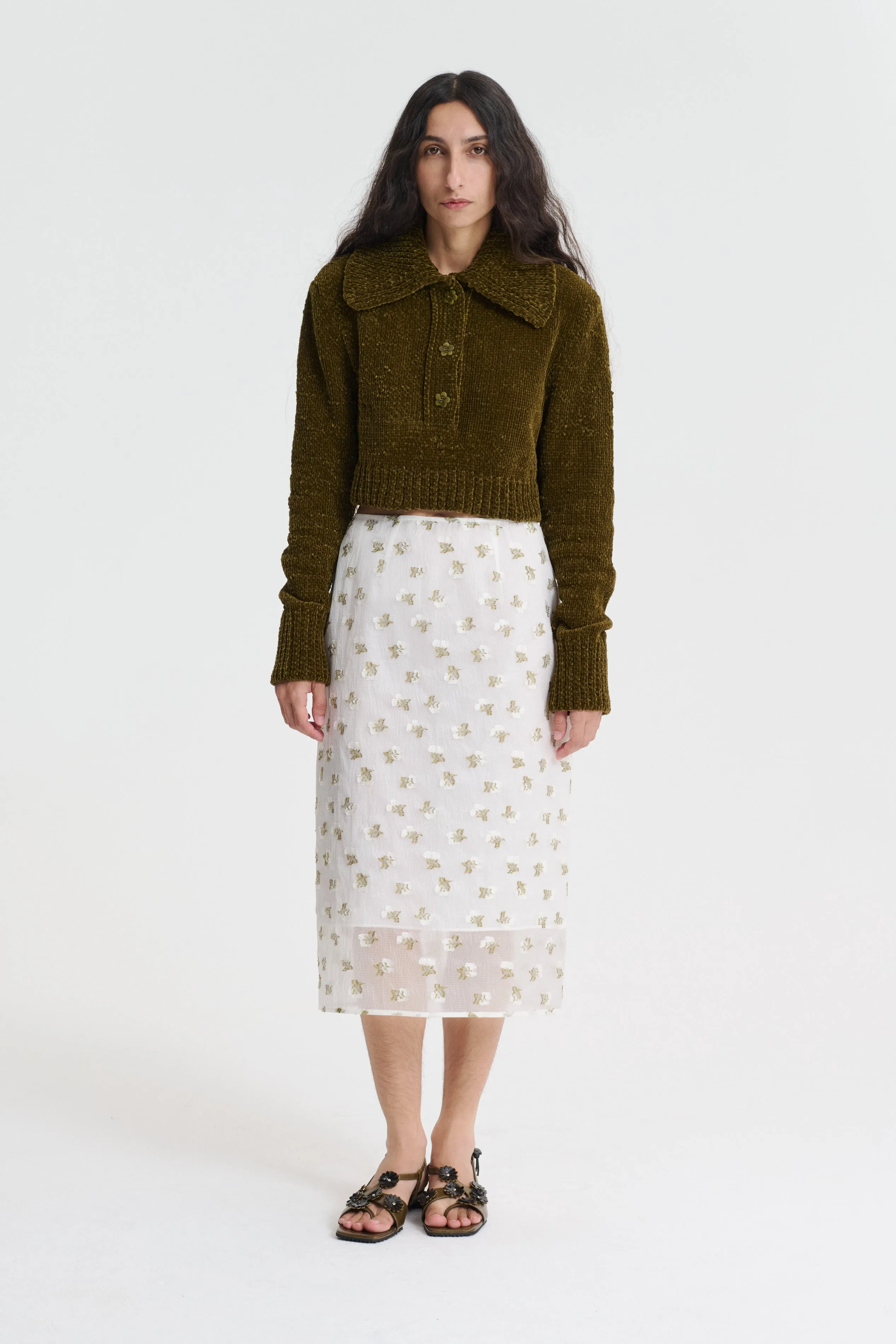 ALLEGRA | SKIRT KADO FIL-COUP… WHITE/OLIVE