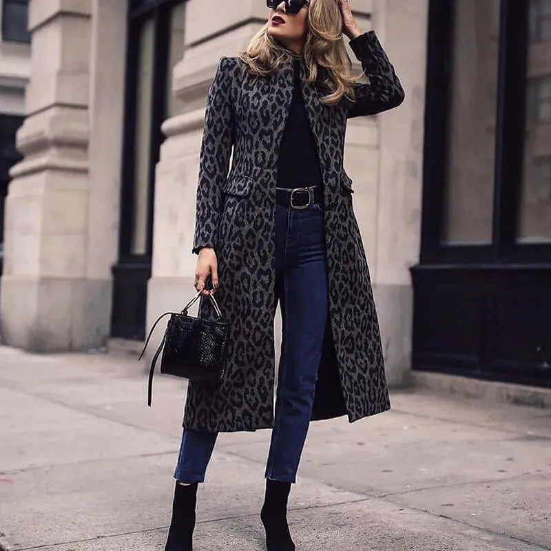 Black Leoprad Over Coat