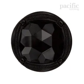 Black Round Nylon Shank Decorative Button