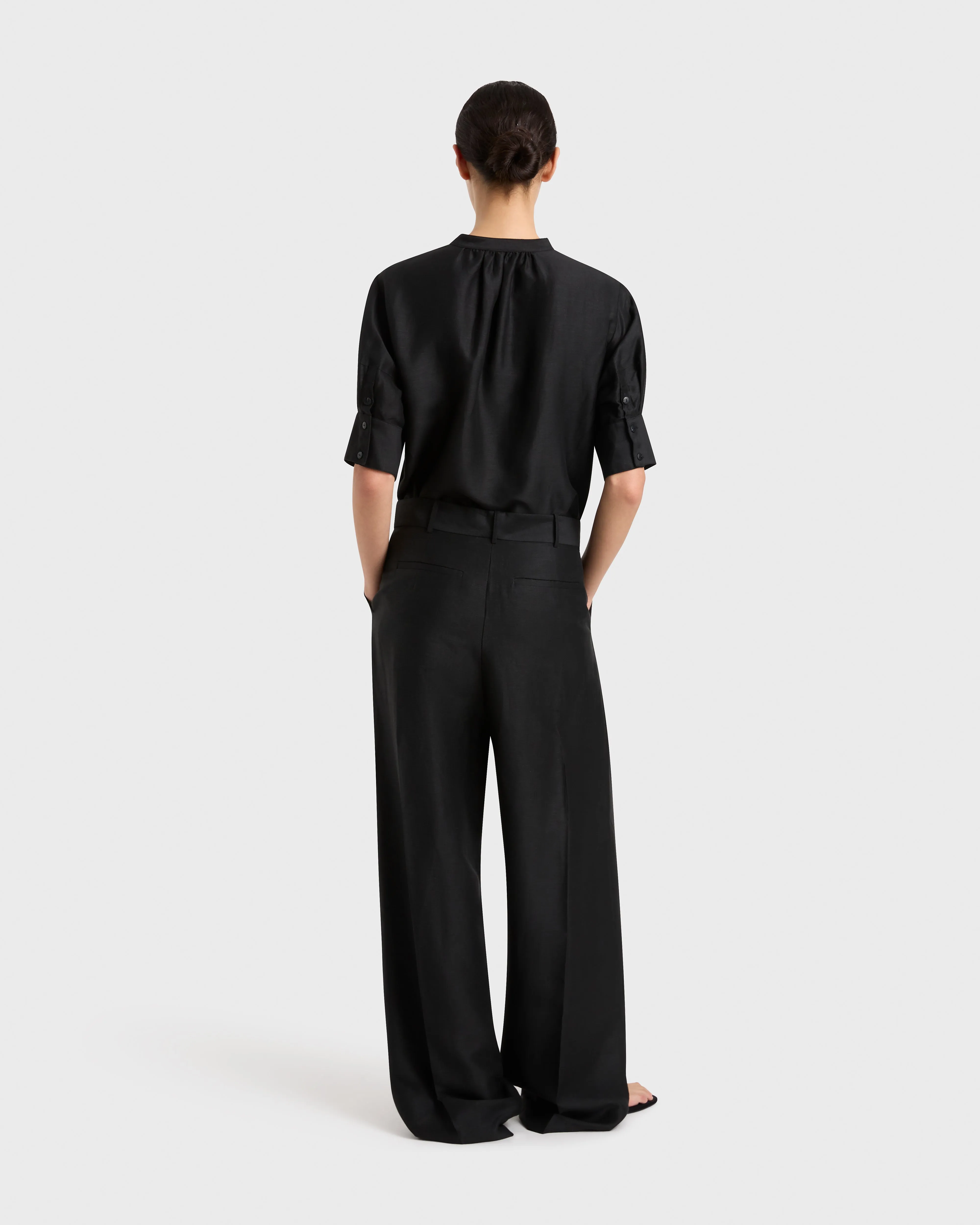 Bormio Pleat Trouser - Black