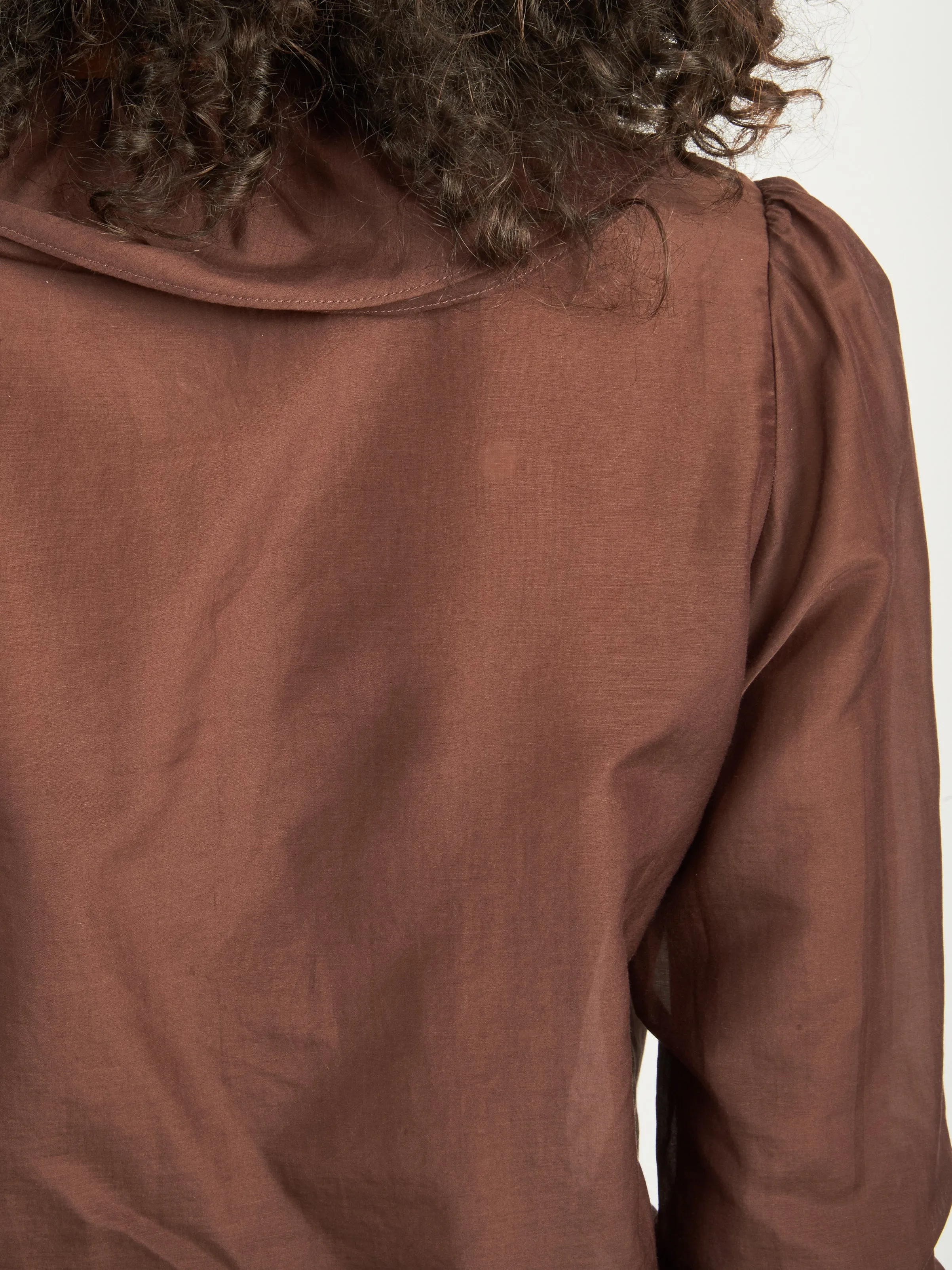 Brown Heartwood Flounce Blouse