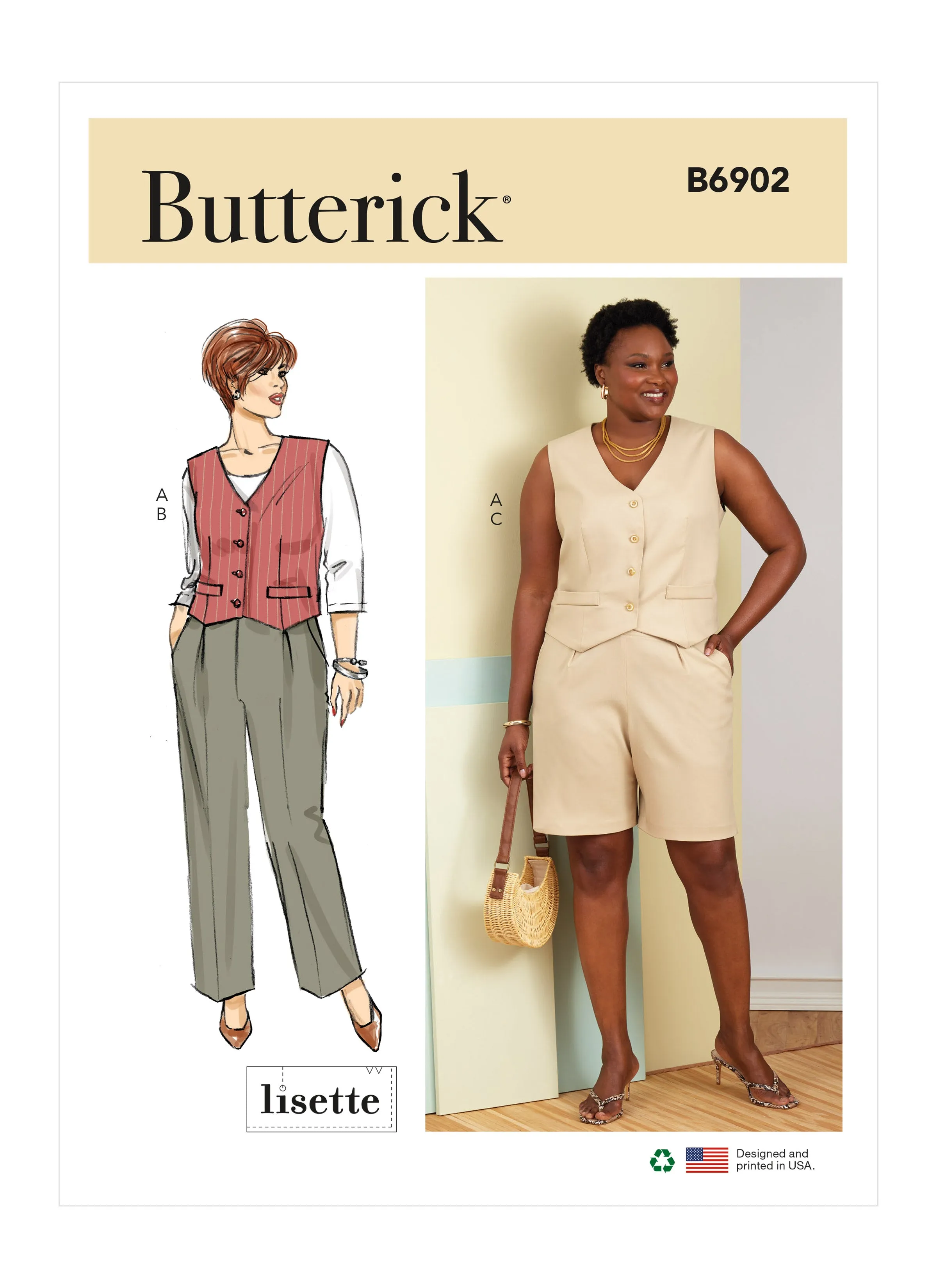 Butterick Pattern B6902 Women's Vest, Pants and Shorts