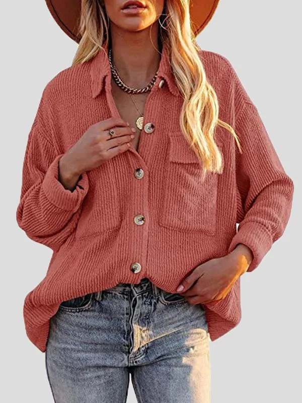 Button-Front Corduroy Shirt