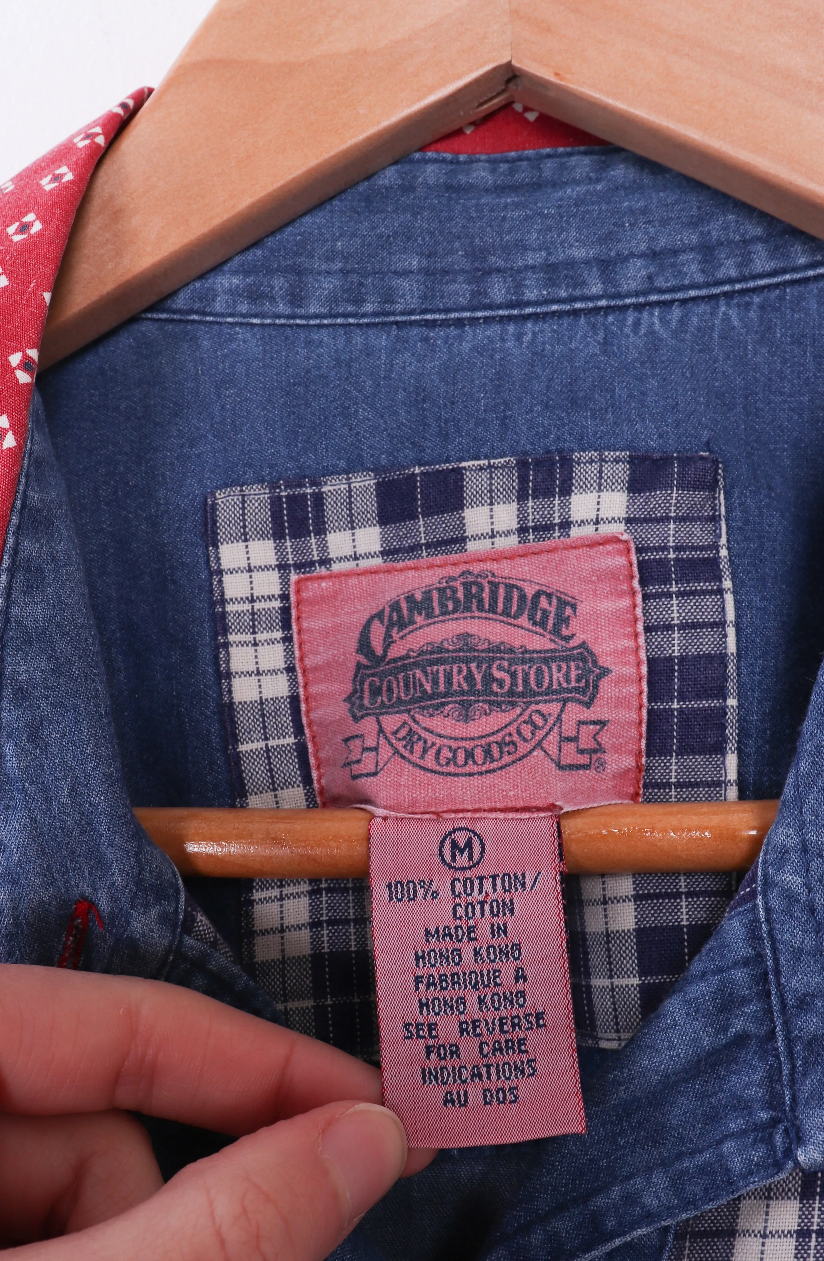 Cambridge Country Store Denim and Flannel Roses Blouse