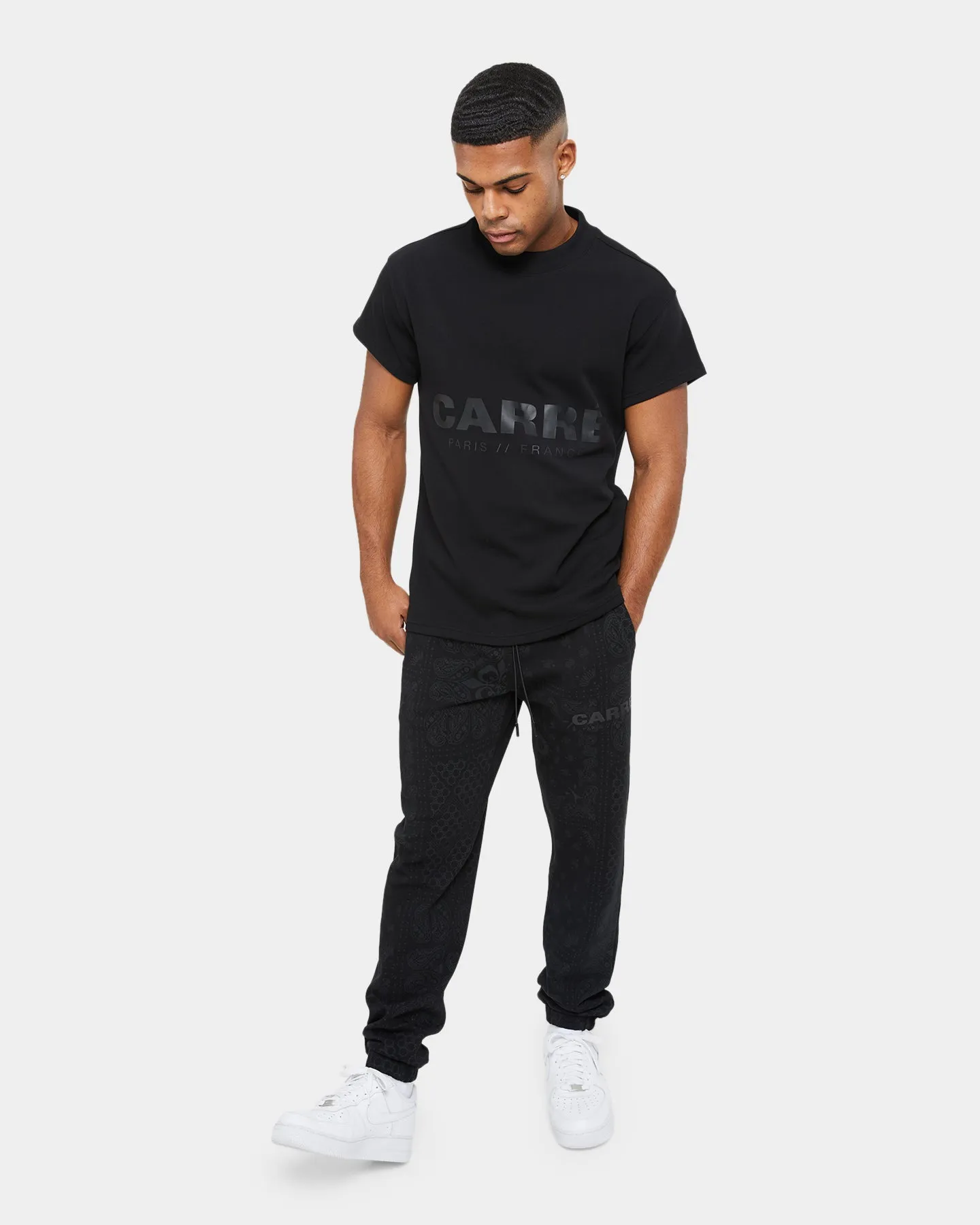 Carre Premium Motion Mockneck T-shirt Black