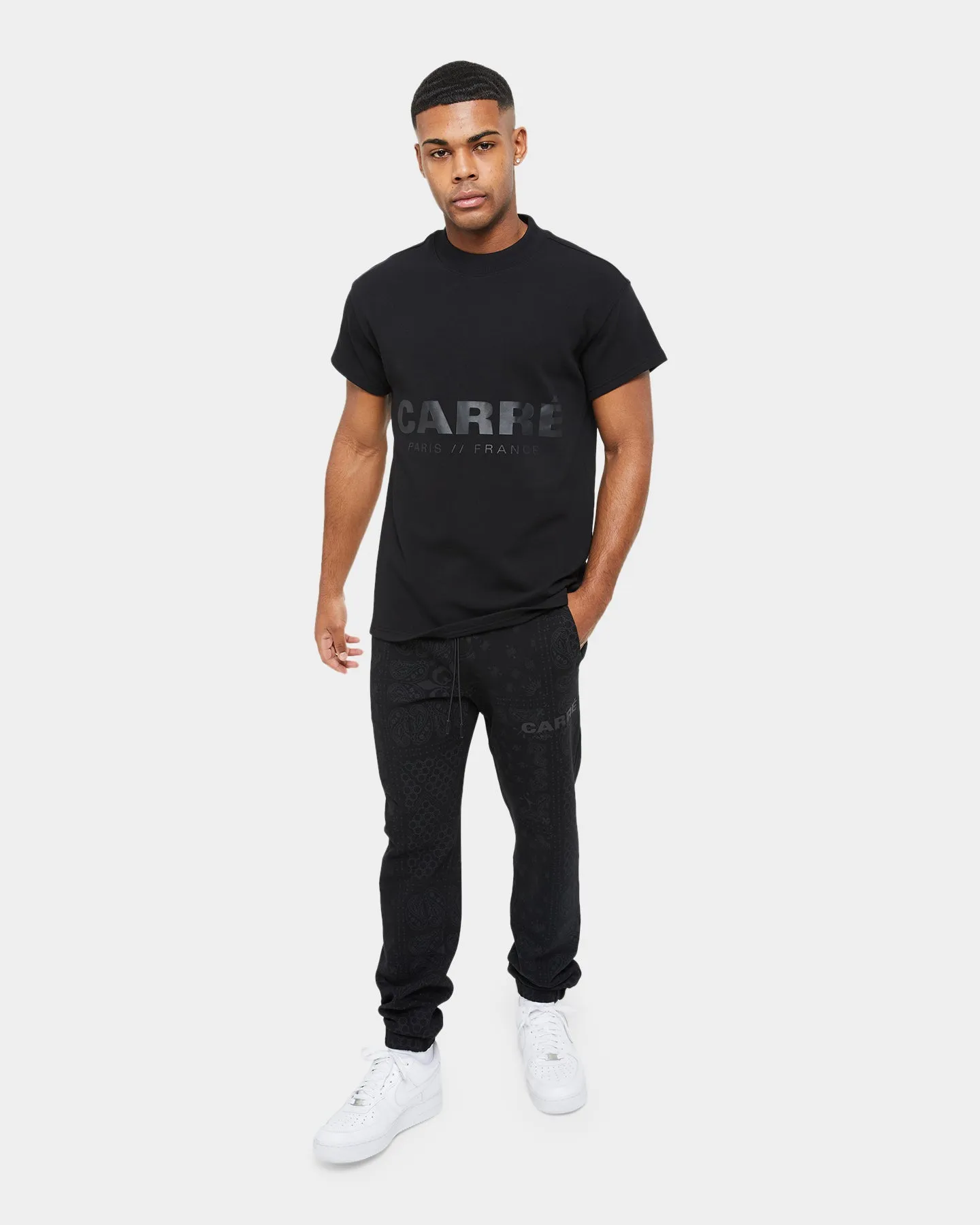 Carre Premium Motion Mockneck T-shirt Black