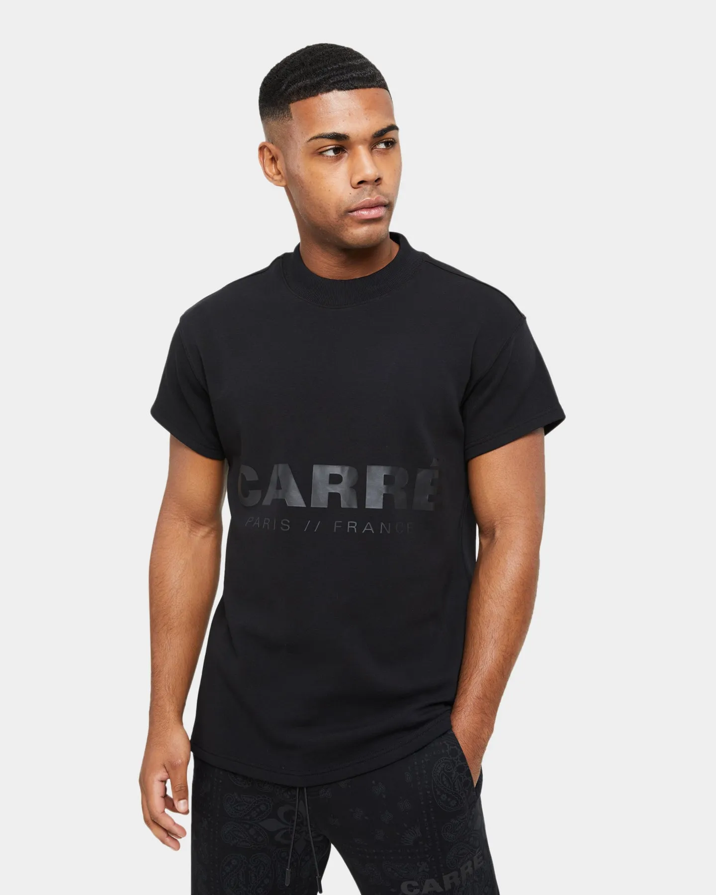 Carre Premium Motion Mockneck T-shirt Black