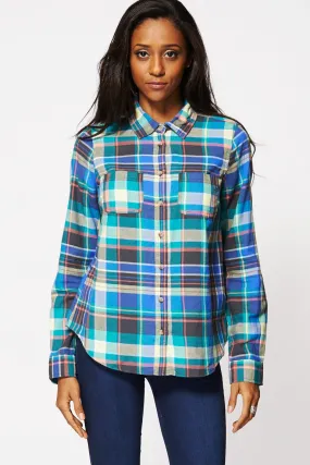 Cotton Checked Button Up Shirt