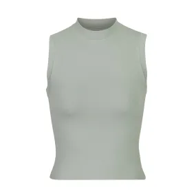 COTTON JERSEY MOCK NECK TANK | MINERAL