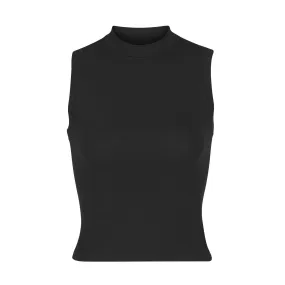 COTTON JERSEY MOCK NECK TANK | SOOT