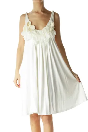 Cream Ruffled Tent Dress