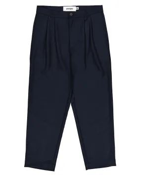 Double Pleats Flannel Pants NAVY