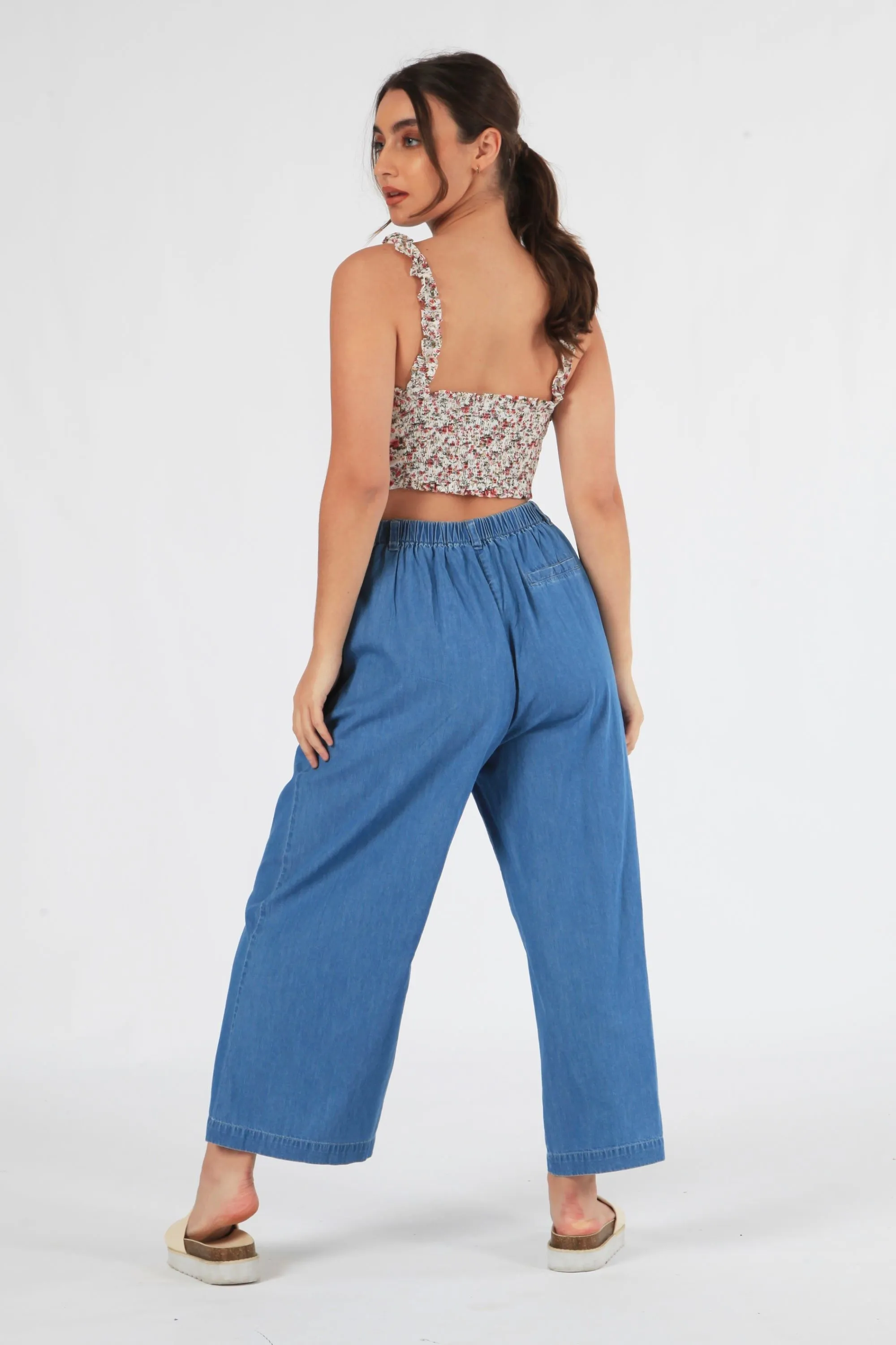 Double Second Blue Chambray Pants