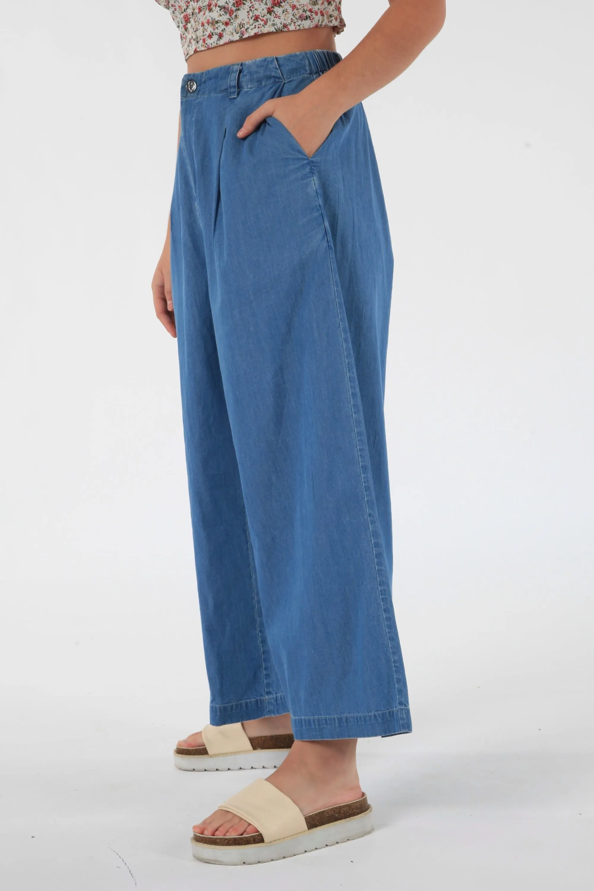 Double Second Blue Chambray Pants