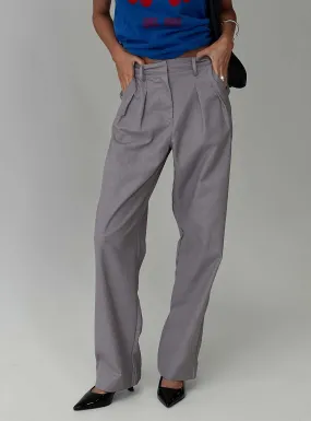 Expertise Low Rise Pleat Pant Grey