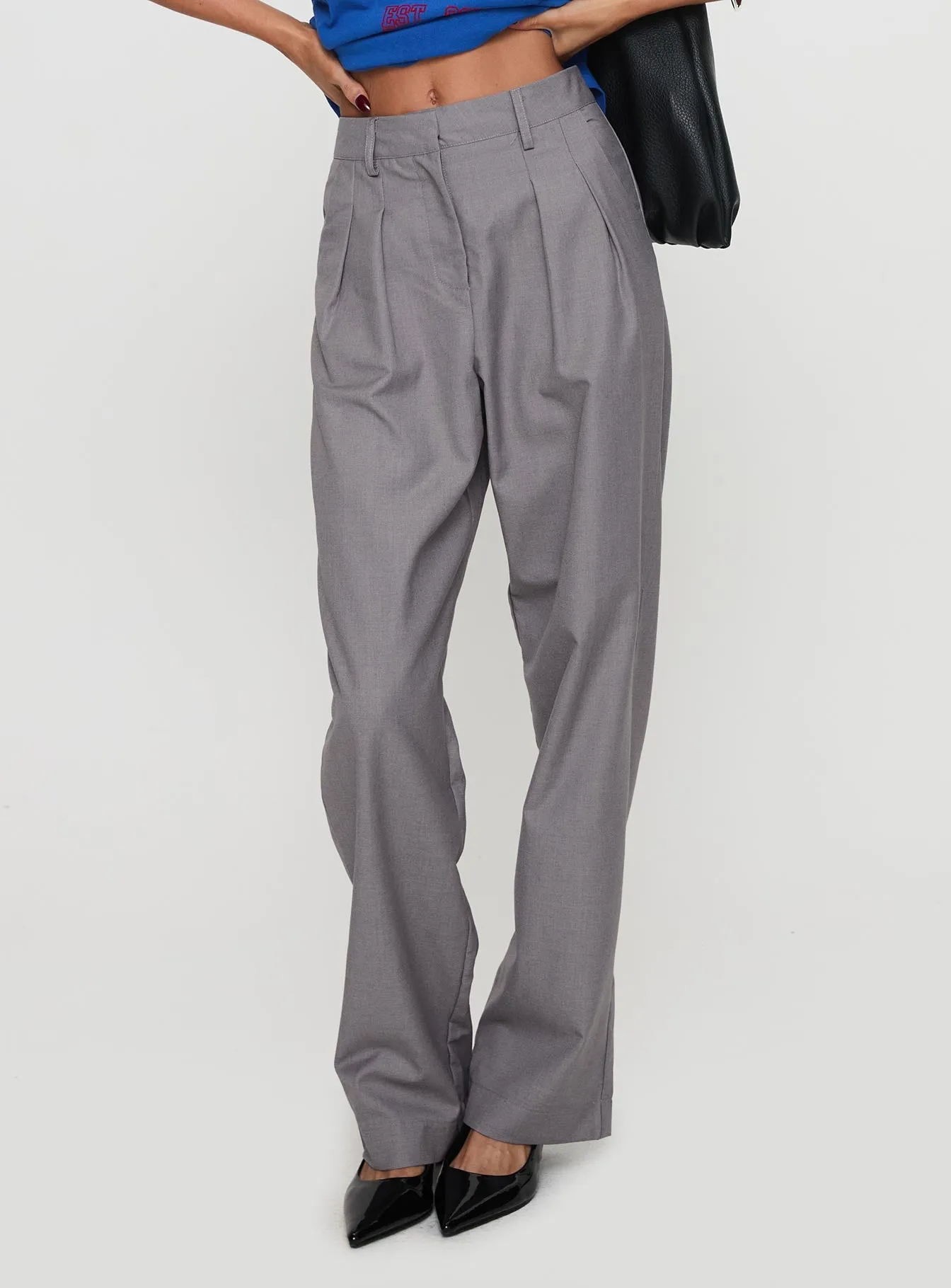 Expertise Low Rise Pleat Pant Grey