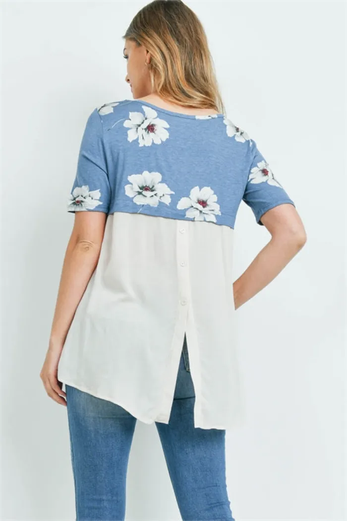 Floral button back