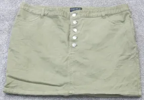 Forever 21 Womens Stretch Straight Pencil Mini Skirts Mid Rise Olive Plus SZ 3X