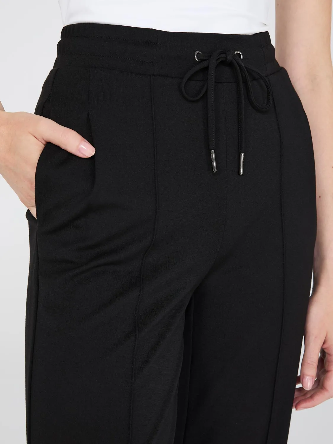 Front Pintuck Wide-Leg Pants