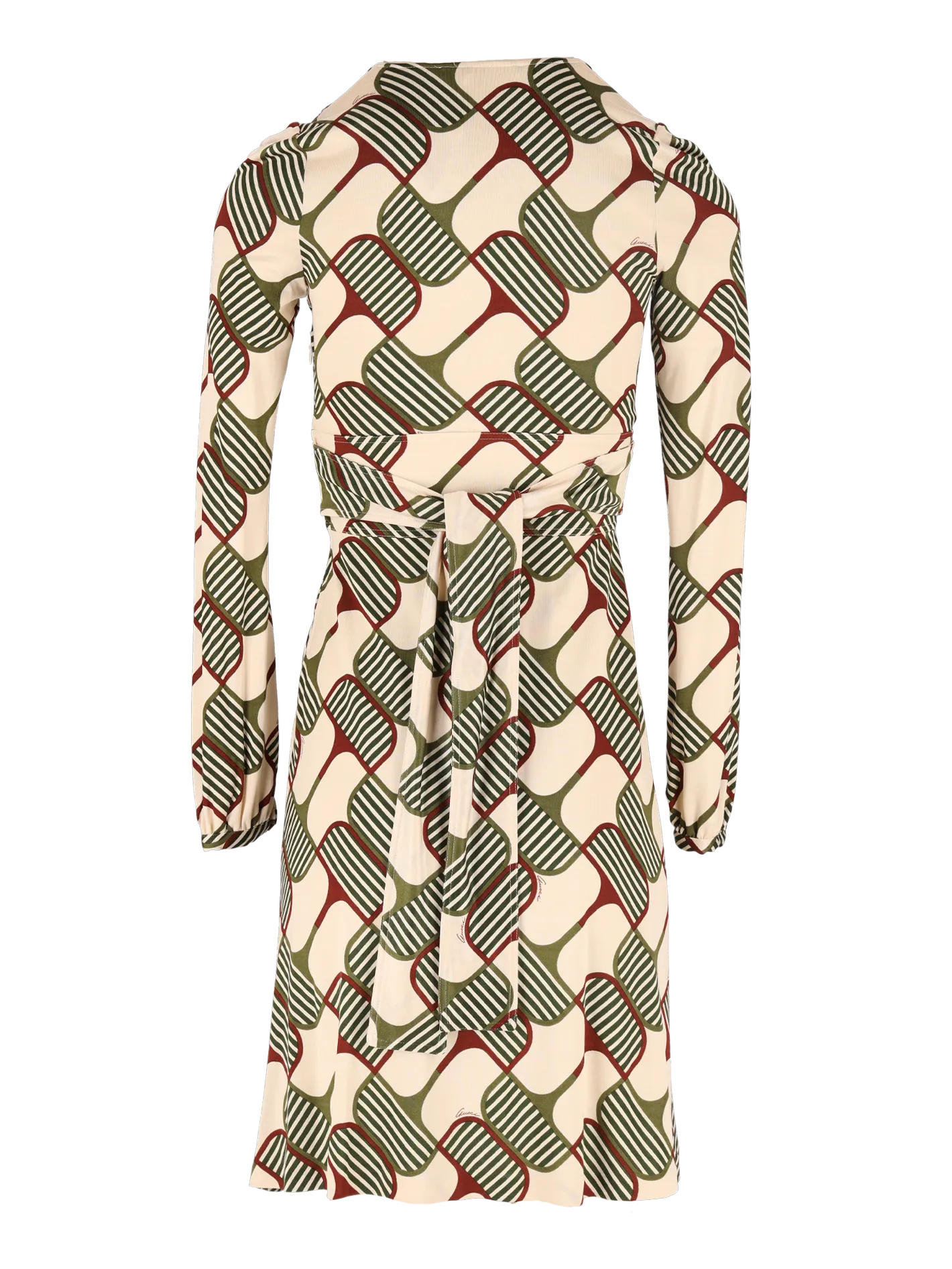 geometric logo-print belted dress