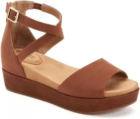 Giani Bernini Womens Ellenaa Nubuck Wedge Sandals 10011734900 Cognac Brown 6M