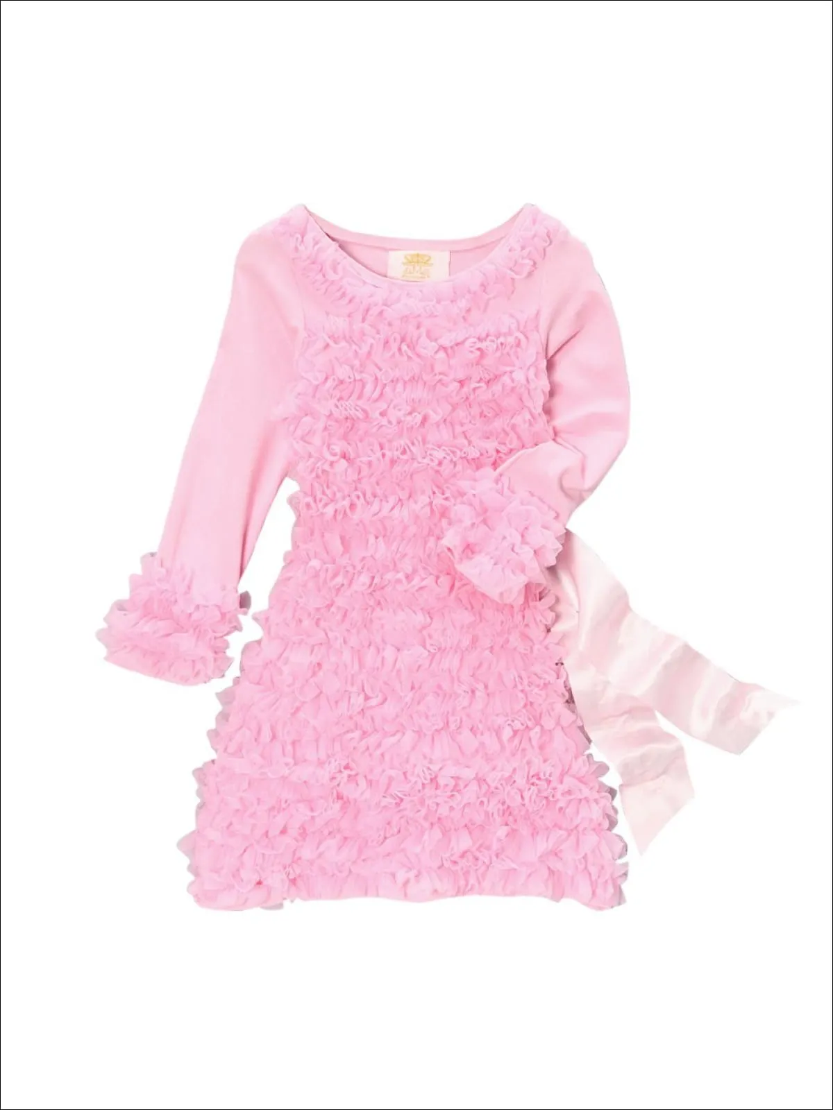 Girls Pink Ruffled Dress