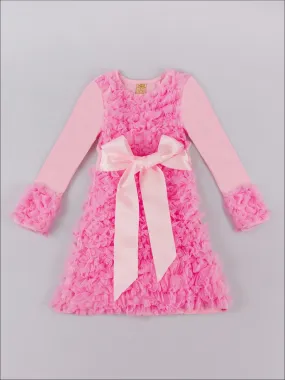 Girls Pink Ruffled Dress