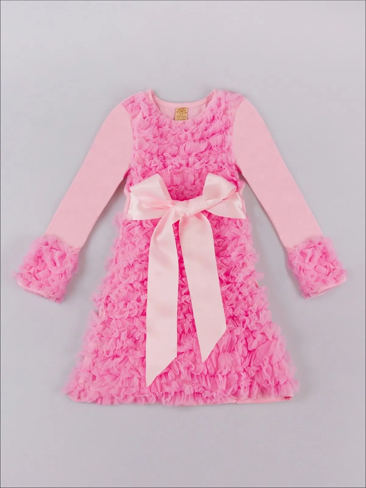 Girls Pink Ruffled Dress