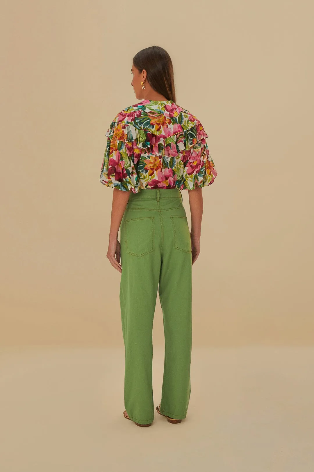 Green Pleat Pants