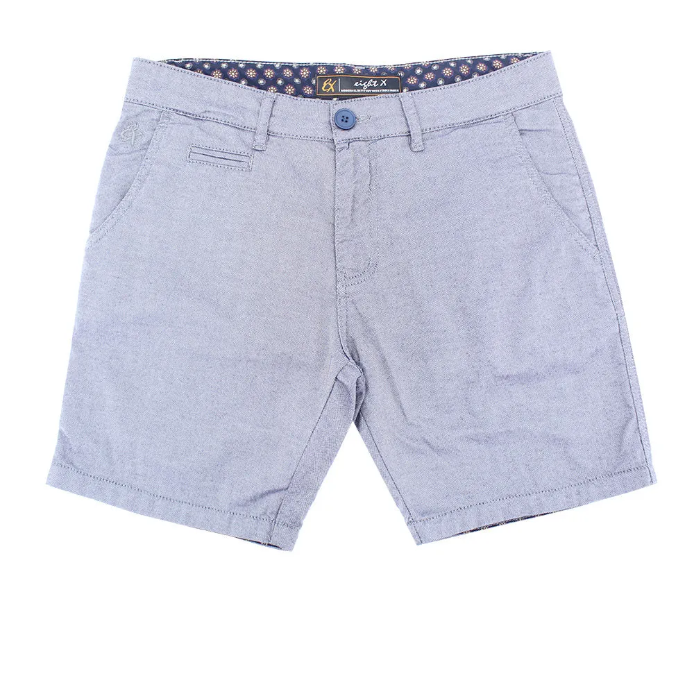 Grey Slim Fit Textured Shorts