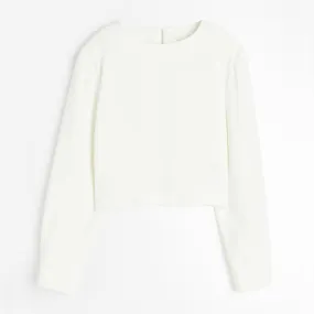 H&M Shoulder-pad blouse, white