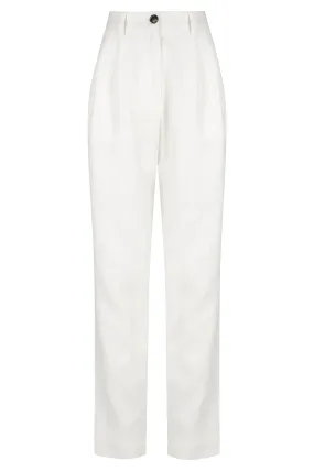 Jada Pleat Front Pant - Ivory