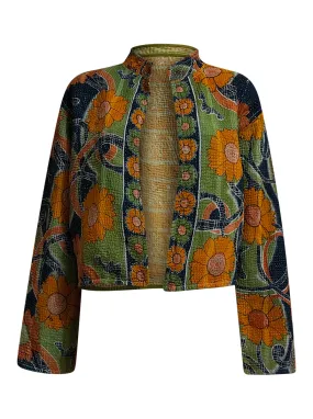 kantha vintage crop jacket priya