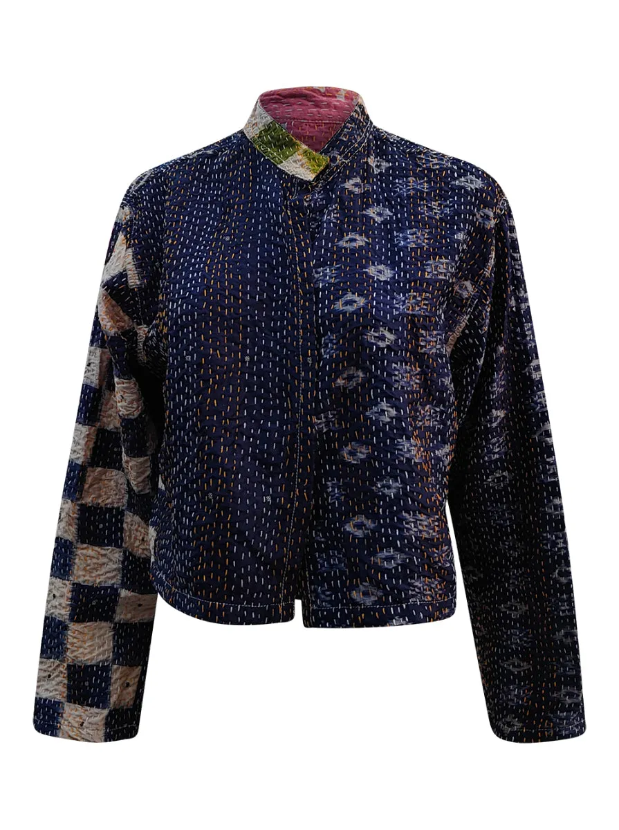 kantha vintage crop jacket roshi