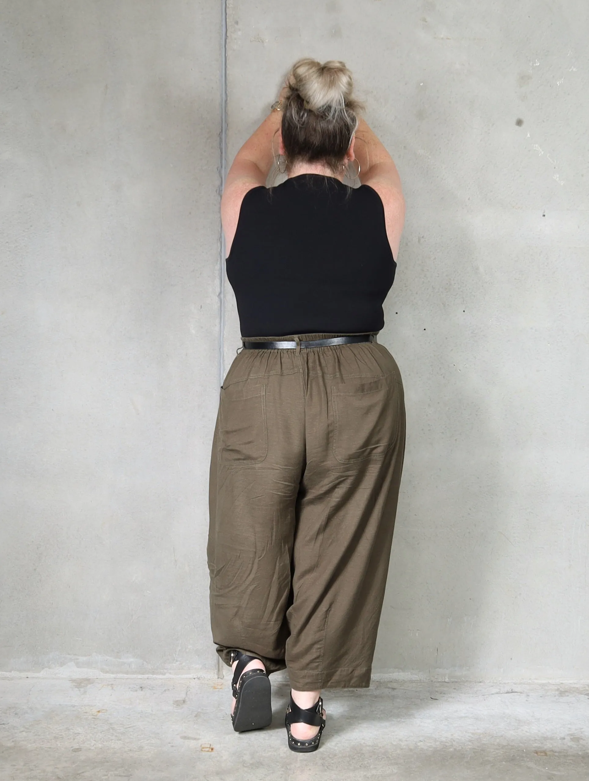 Let's Dance Pleat Pant - Khaki