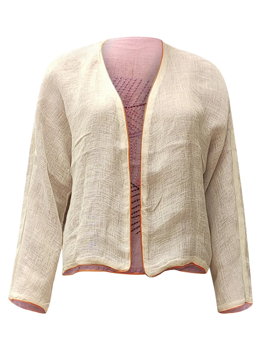 linen jacket lilac cream  - zero waste edition