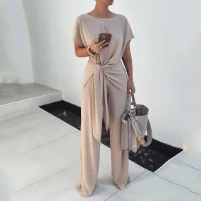 Loose Belted Pants Suit