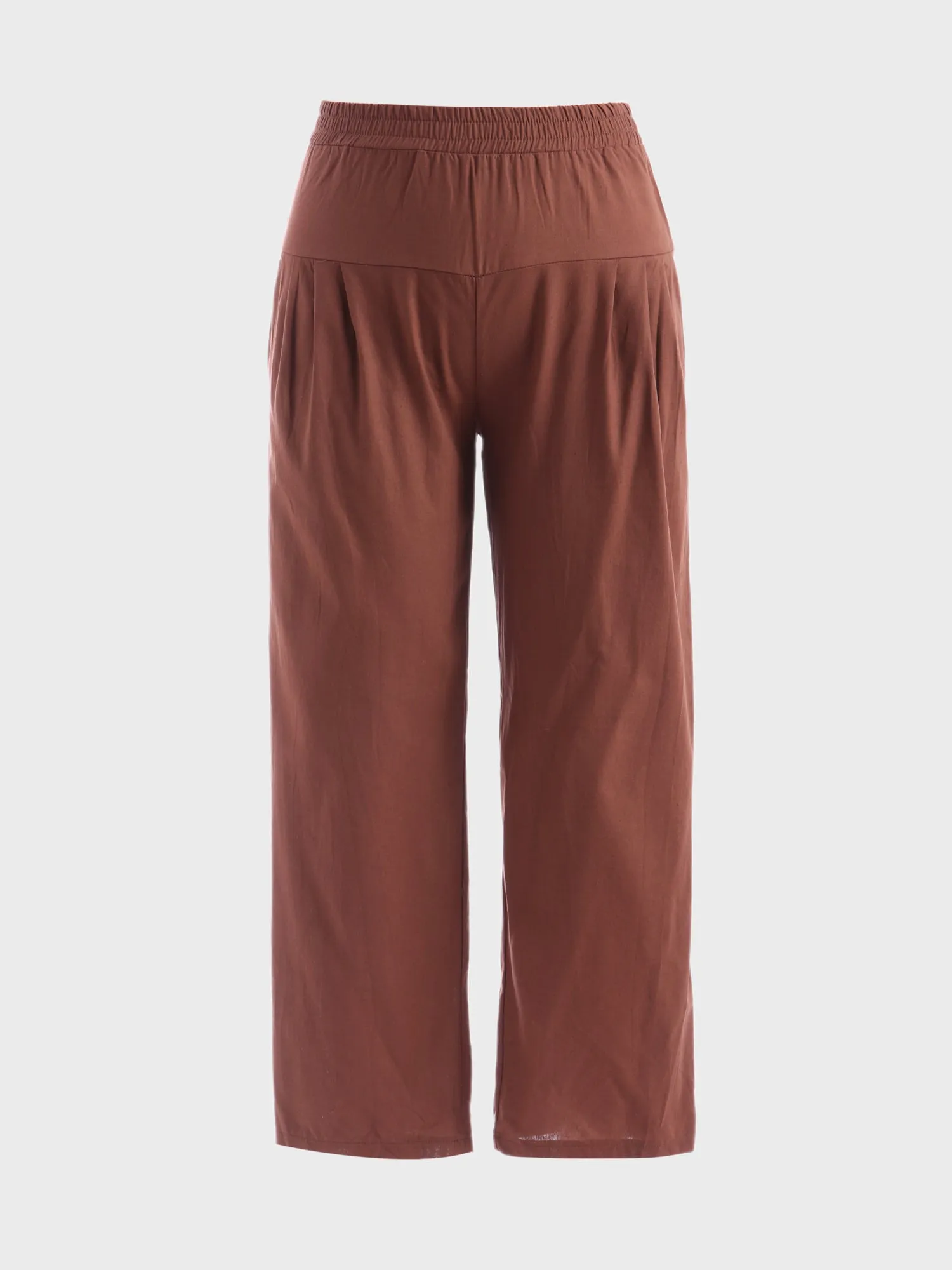 Midsize Leisure Linen Pleat Pants