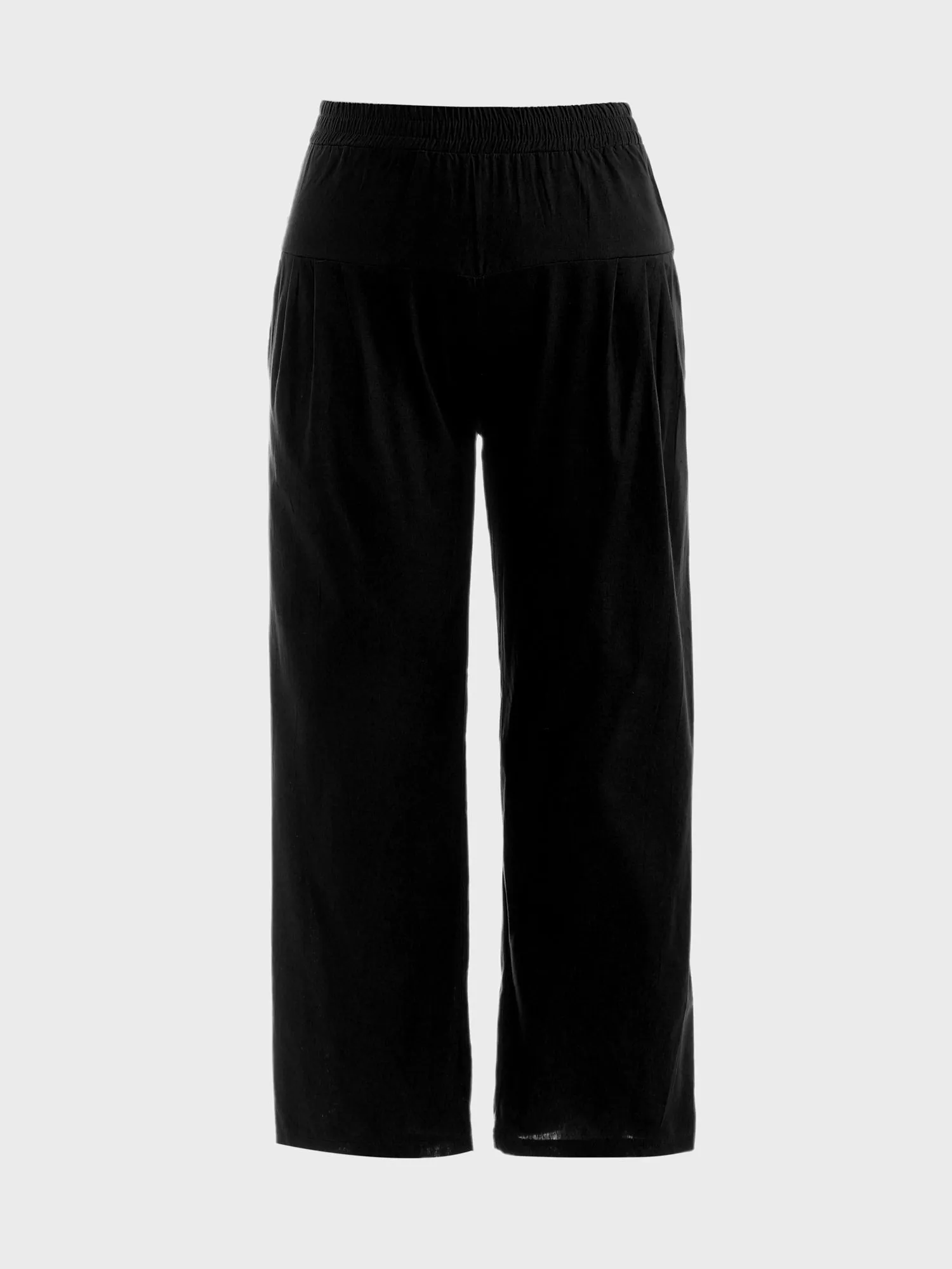 Midsize Leisure Linen Pleat Pants