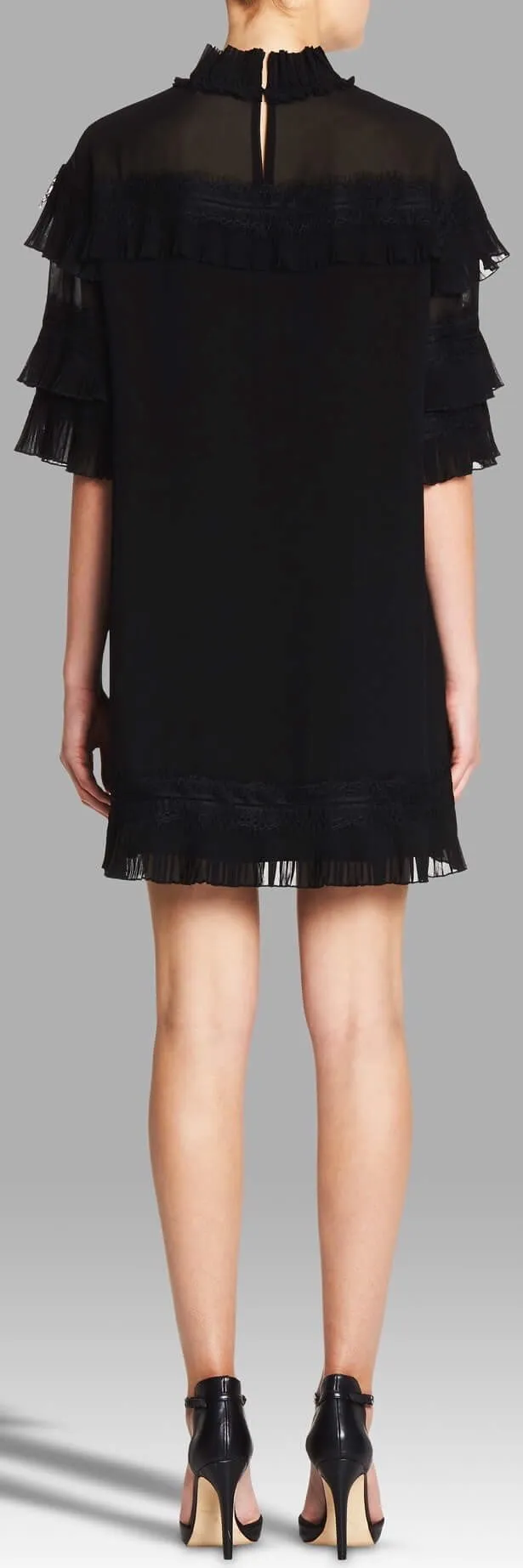 'Piana' Pleated-Ruffled Mini Dress