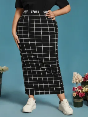 Plaid Long Plus Size Skirt