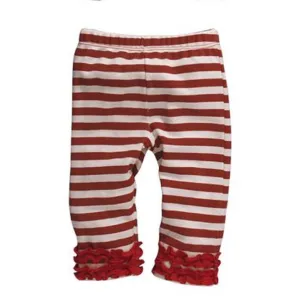 Red Stripe Pants with Red Ruffles