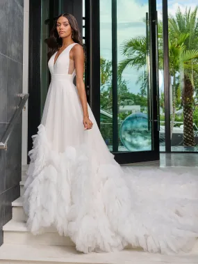 Ruffled Sleeveless Bridal Gown by Adrianna Papell 31322