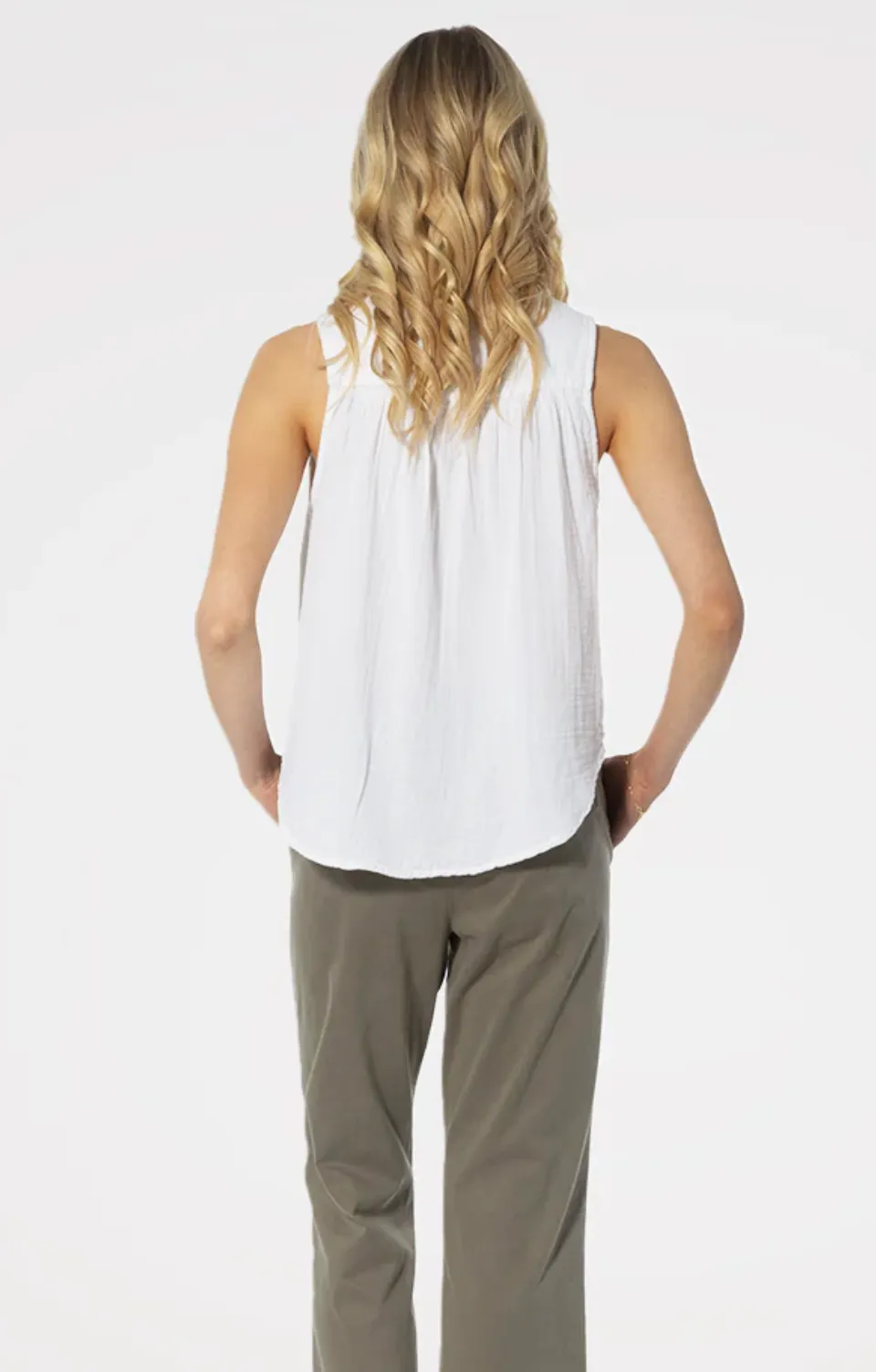 Sleeveless Button Front Tank