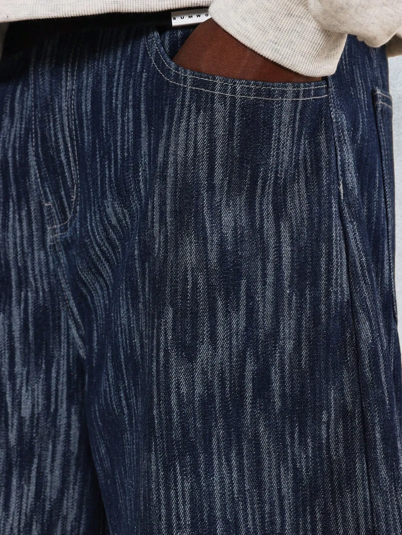 Textured Denim Jort