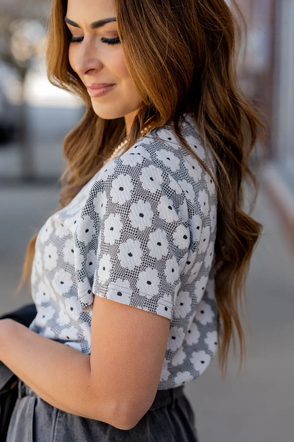 Textured Floral Tee