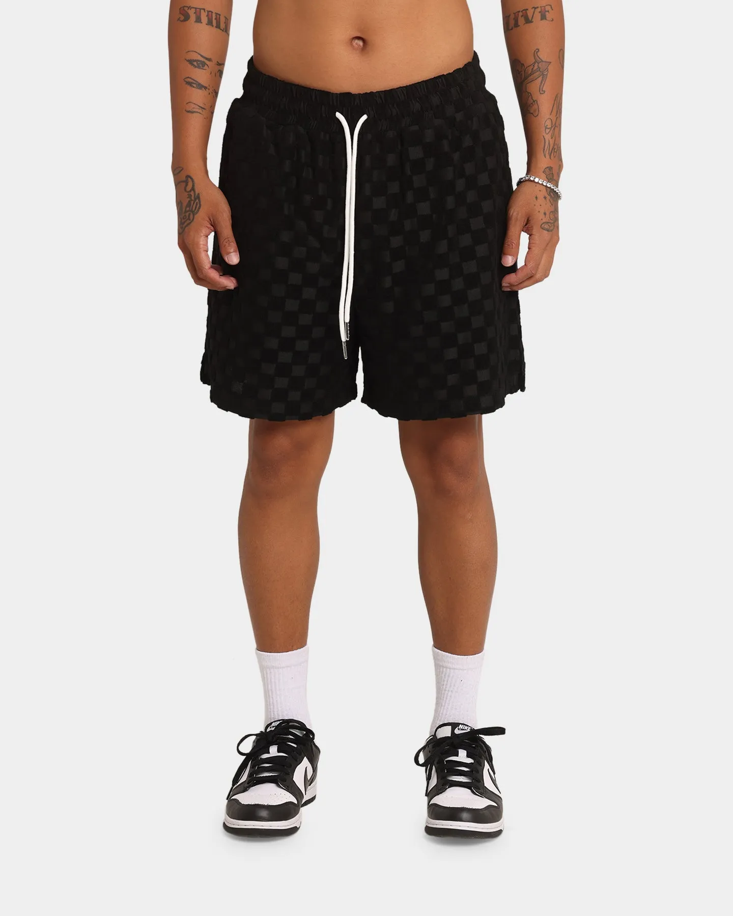 XXIII Rocque Checkered Volley Shorts Black